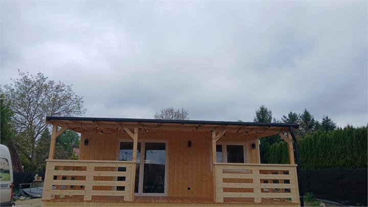 Domek drewniany — elewacja frontowa - realizacja Pan Domek