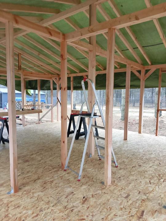 Konstrukcja ścian widziana od wewnątrz - realizacja Pan Domek