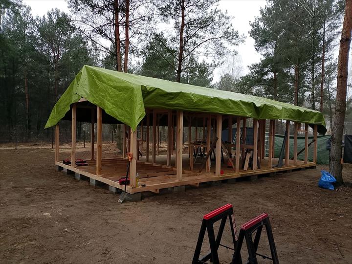 Szkielet domku przed wykonaniem poszycia - realizacja Pan Domek