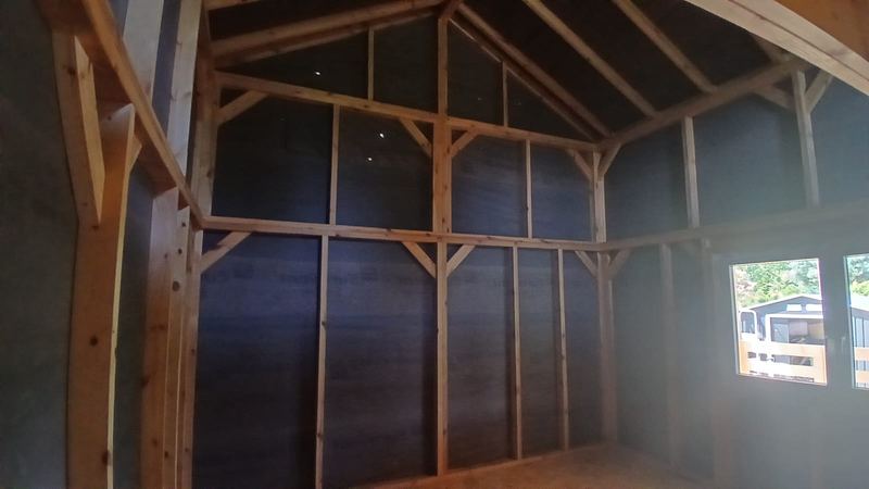 Konstrukcja ściany szczytowej domku z antresolą - realizacja Pan Domek